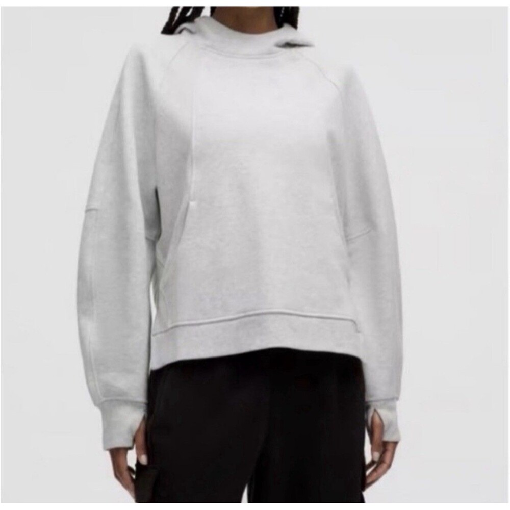 NWT Lululemon Scuba Side Slit Hoodie Women M/L Lt Gray Oversized